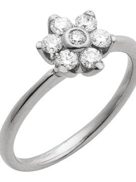 14KW 0.50CTW DIAMOND FLOWER SHAPED RING