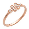 14KR 0.15CTW DIAMOND OPEN DESIGN RING -T SHAPE