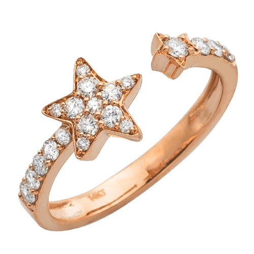 14KR 0.40CTW DIAMOND OPEN STAR DESIGN RING