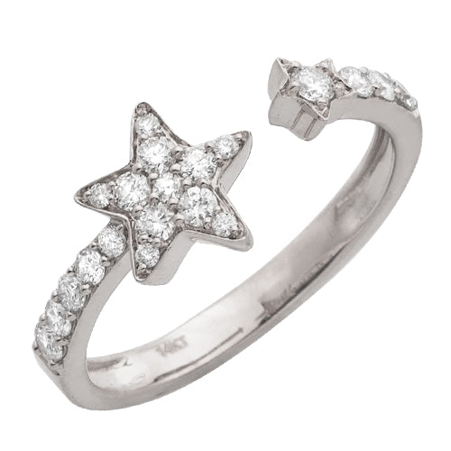 14KW 0.40CTW DIAMOND OPEN STAR DESIGN RING