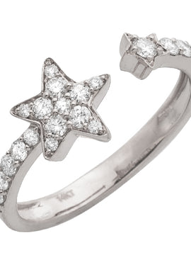 14KW 0.40CTW DIAMOND OPEN STAR DESIGN RING