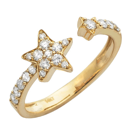 14KY 0.40CTW DIAMOND OPEN STAR DESIGN RING