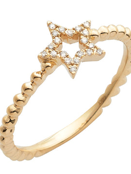 14KY 0.10CTW DIAMOND OPEN STAR DESIGNER RING