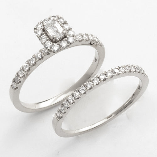 14KW 0.75CTW ENGAGEMENT RING SET