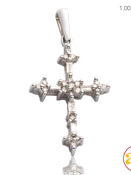 14KW 0.25 CTW DIAMOND CROSS