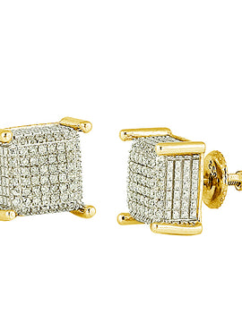 10KY 0.25CTW DIAMOND DICE EARRINGS