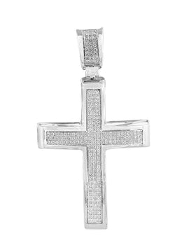 10KW 0.50CTW DIAMOND CROSS PENDANT