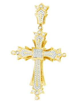 10KY 0.40CTW DIAMOND CROSS PENDANT