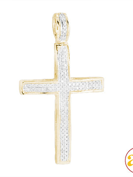 10KY 0.20CTW DIAMOND CROSS PENDANT