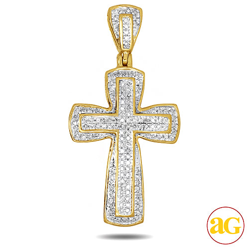 10KY 0.30CTW DIAMOND CROSS PENDANT