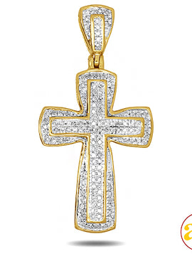 10KY 0.30CTW DIAMOND CROSS PENDANT