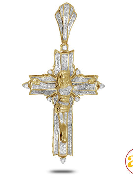 10KY 0.50CTW DIAMOND CROSS WITH JESUS