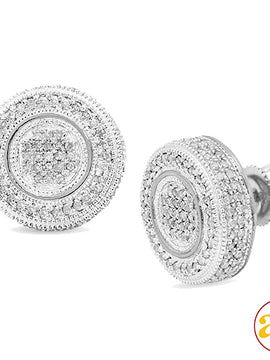 10KW 1.00CTW DIAMOND FLAT BUTTON EARRINGS