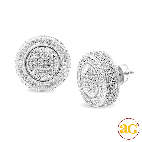 10KW 1.65CTW DIAMOND FLAT BUTTON EARRINGS