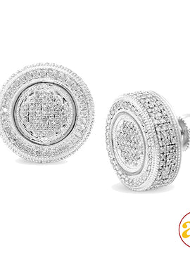 10KW 1.65CTW DIAMOND FLAT BUTTON EARRINGS