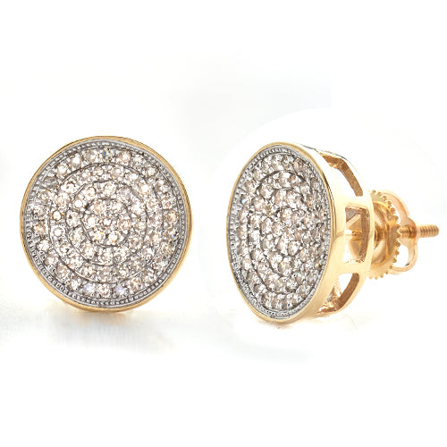 10KY 0.75CTW DIAMOND CONCAVE DISC EARRINGS