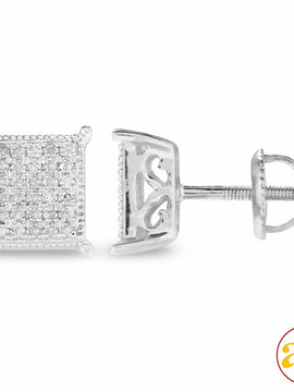 10KW 0.33CTW DIAMOND CUBE EARRINGS