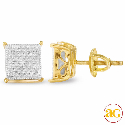 10KY 0.33CTW DIAMOND CUBE EARRINGS