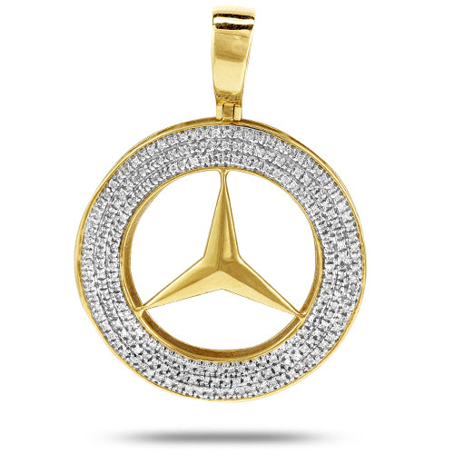 10KY 0.65CTW DIAMOND TRI-STAR AUTO PENDANT