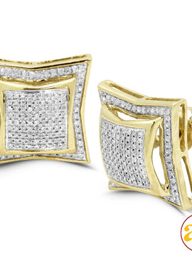 10KY 0.50CTW DIAMOND DOME KITE EARRINGS