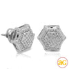 10KW 0.30CTW DIAMOND HEXAGON SHAPE EARRINGS