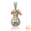 10KY 0.75CTW DIAMOND MONEY BAG PENDANT