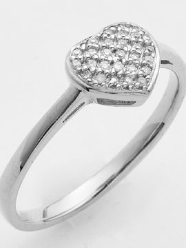 10KW 0.10CTW DIAMOND HEART RING