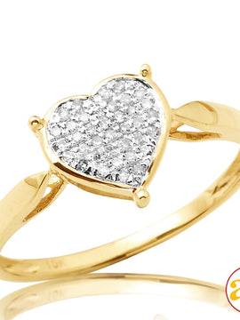 10KY 0.15CTW PRONG DIAMOND HEART RING