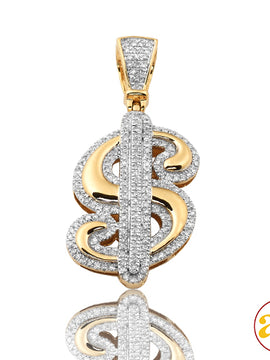 10KY 0.50CTW DIAMOND $ DOLLAR SIGN PENDANT