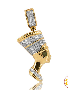 10KY 0.25CTW DIAMOND NEFERTITI PENDANT