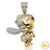 10KY 0.80CTW DIAMOND &apos;BAM BAM&apos; FIGURE PENDANT