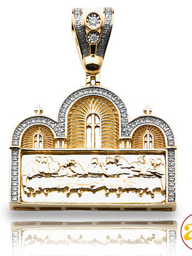 10KY 0.25CTW DIAMOND ''LAST SUPPER' PENDNAT