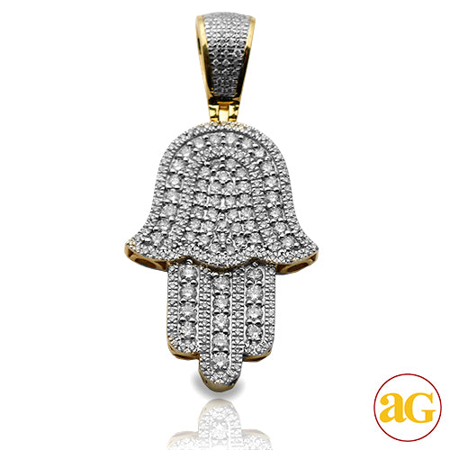 10KY 1.50CTW DIAMOND HAMZA PENDANT