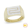 10KY 0.30CTW DIAMOND RECTANGLE HEAD MENS RING