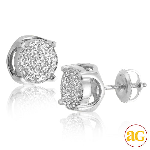 10KW 0.25CTW DIAMOND CONCAVE DISC EARRINGS