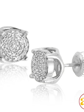 10KW 0.25CTW DIAMOND CONCAVE DISC EARRINGS