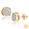 10KY 0.25CTW DIAMOND CONCAVE DISC EARRINGS