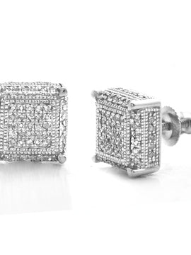 10KW 0.40CTW DIAMOND CUBE EARRINGS