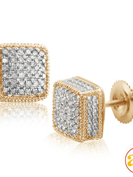 10KY 0.35CTW DIAMOND CUBE EARRINGS