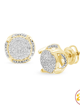 10KY 0.50 CTW SQUARE DIAMOND EARRINGS