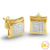 10KY 0.10CTW DIAMOND KITE DOME EARRINGS