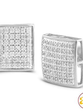 10KW 0.30CTW DIAMOND SQUARE DOME EARRINGS