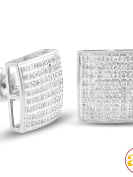 10KW 0.40CTW DIAMOND SQUARE DOME EARRINGS