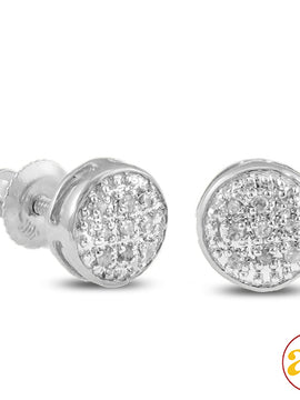 10KW 0.05CTW DIAMOND ROUND DOME EARRINGS