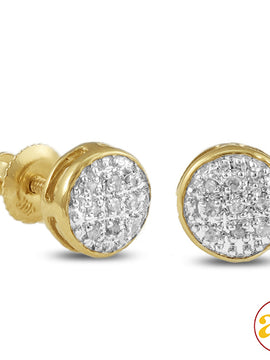 10KY 0.05CTW DIAMOND ROUND DOME EARRINGS