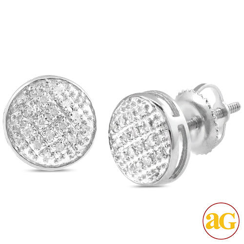 10KW 0.10CTW DIAMOND ROUND DOME EARRINGS