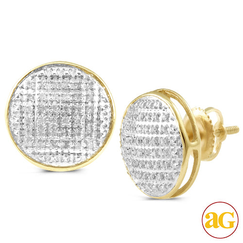 10KY 0.20CTW DIAMOND ROUND DOME EARRINGS