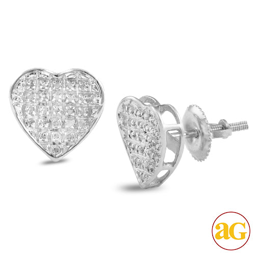 10KW 0.15CTW DIAMOND INVERTED HEART EARRINGS