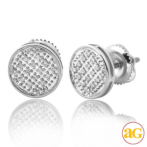 10KW 0.10CTW DIAMOND ROUND FLAT EARRINGS