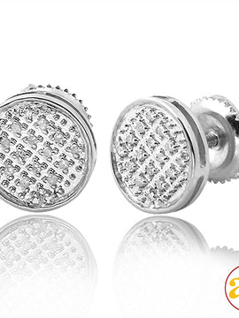 10KW 0.10CTW DIAMOND ROUND FLAT EARRINGS